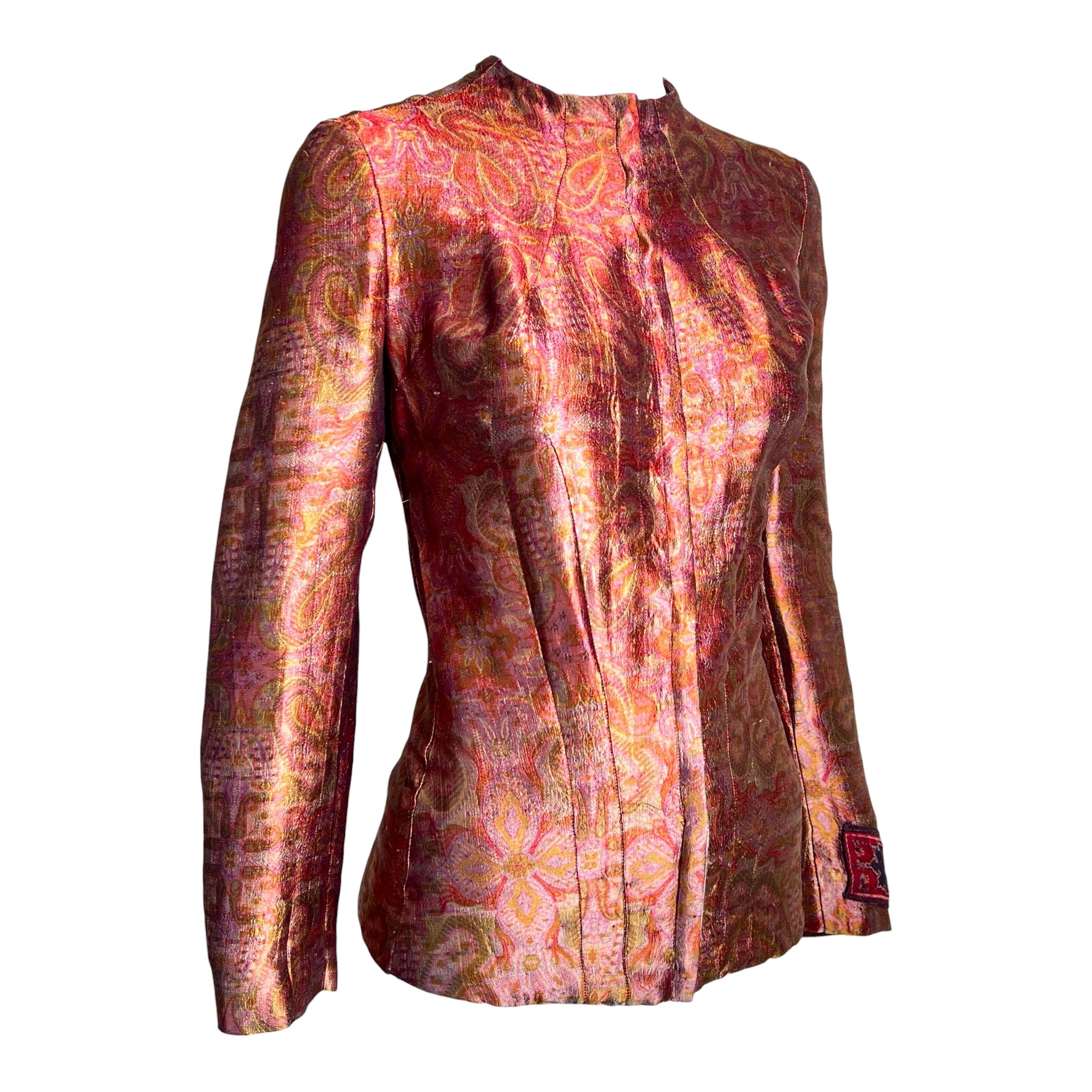 Yohji Yahmamoto F/W 2000 Copper Paisley Silk Brocade Jacket, slight side