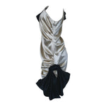 Dolce and Gabbana Y2K Cream and Black Silk Satin One-Shoulder Mini Dress, side 2
