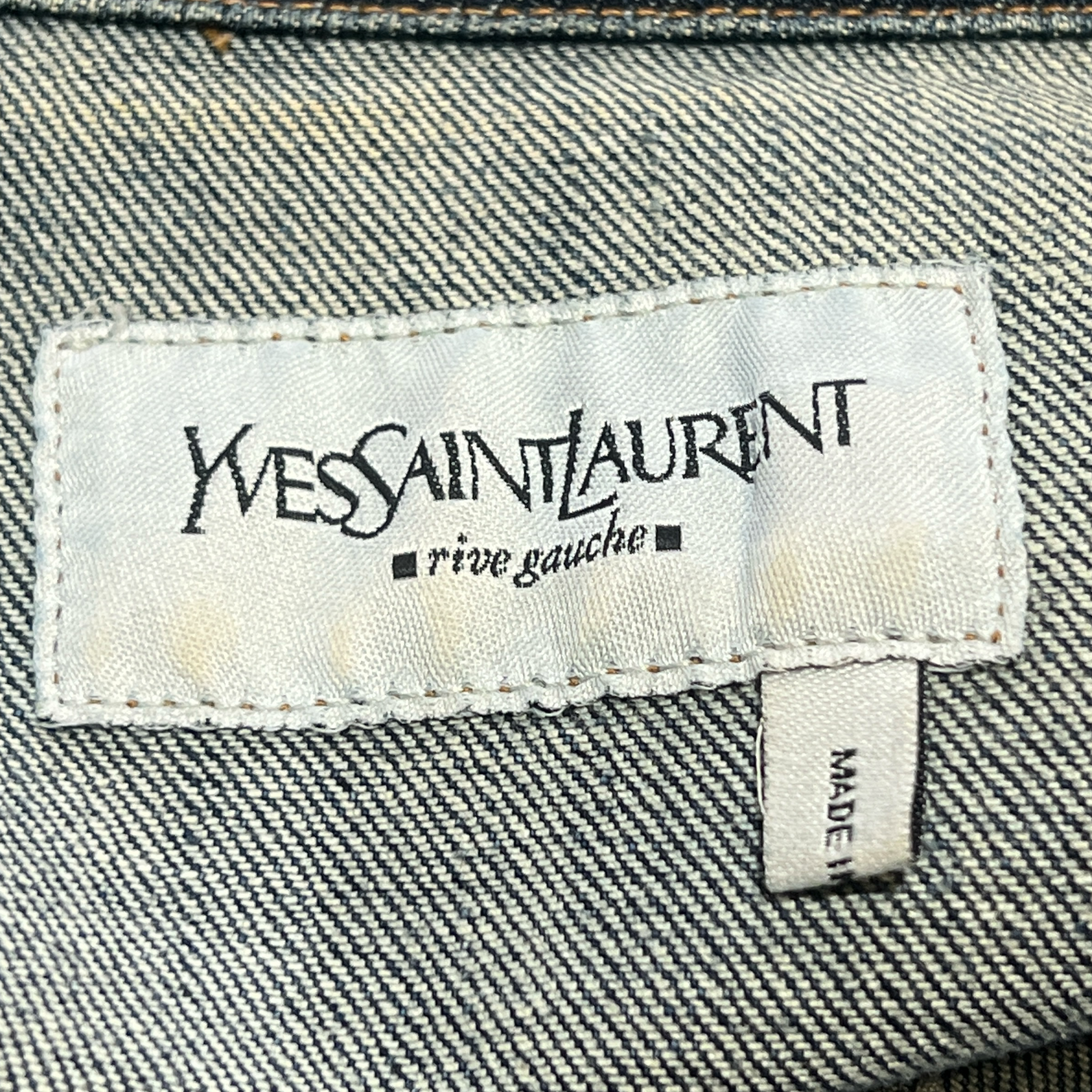 Yves Saint Laurent by Tom Ford S/S 2004 Denim Jacket, label