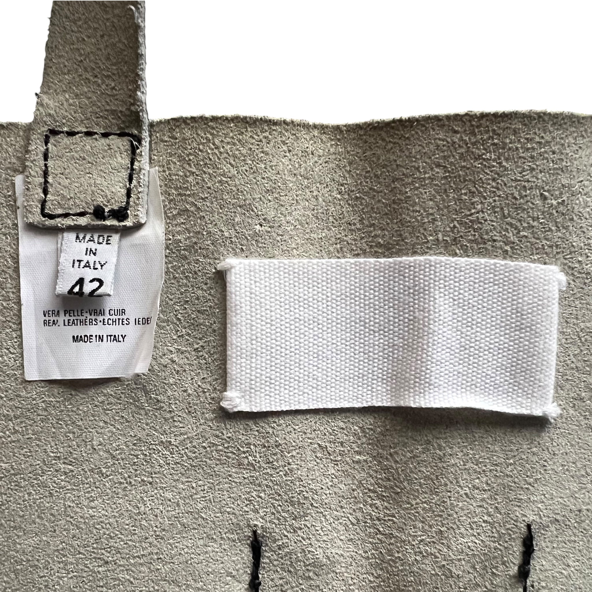 Maison Martin Margiela A/W 1999 Black Leather Utilitarian Pinafore Apron, label