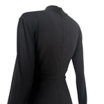 Thierry Mugler ACT IV 1990's Black Full Body Mock Neck Cat Suit, back slight side top