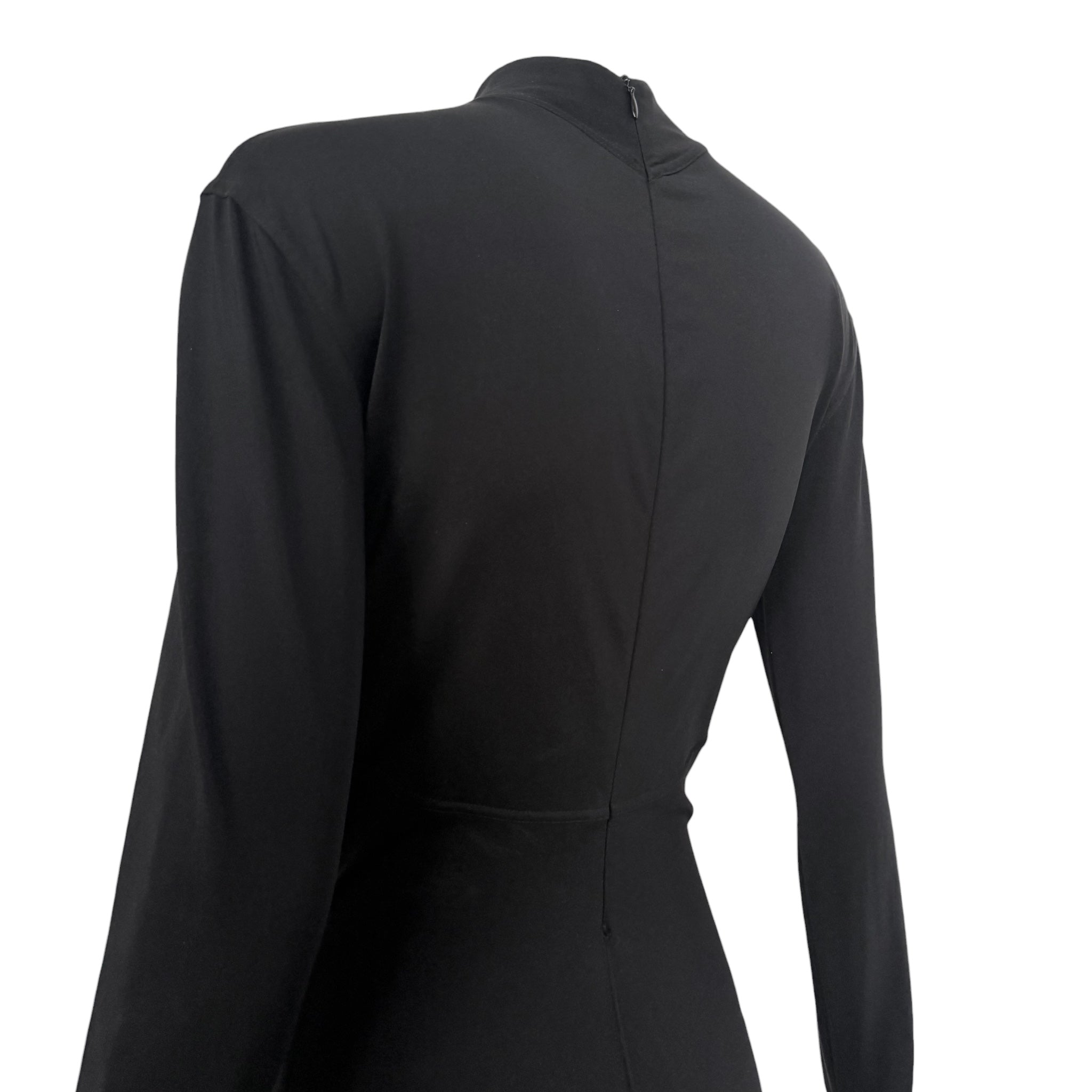 Thierry Mugler ACT IV 1990's Black Full Body Mock Neck Cat Suit, back slight side top