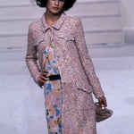 Chanel S/S 1997 Pink Multicolor Metallic Bouclé Tweed Coat, runway Vogue