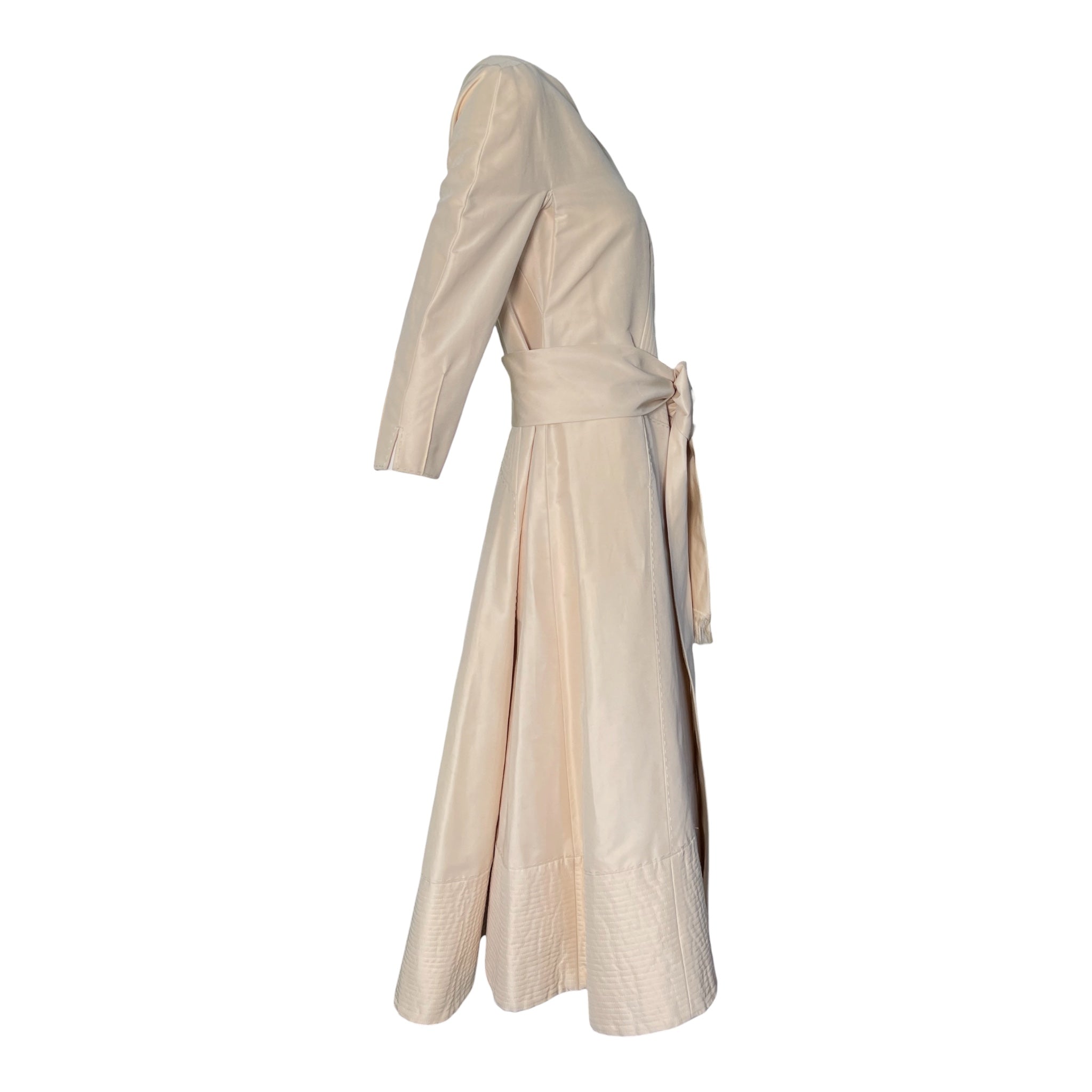Chado Ralph Rucci S/S 2009 Champagne Silk Trapunto Dress, side