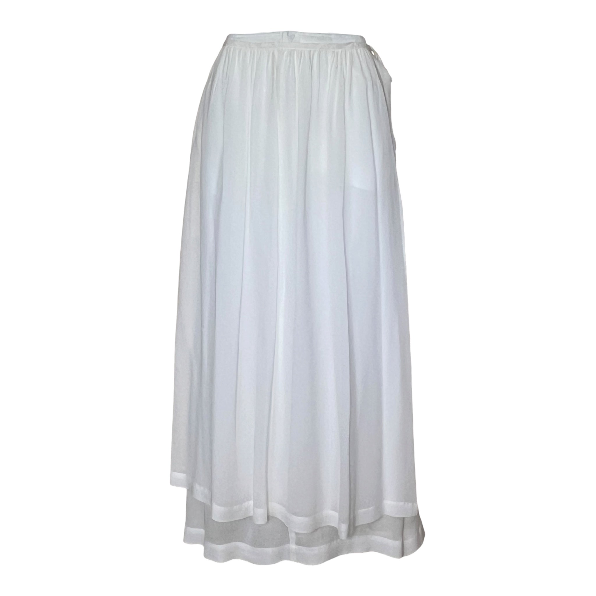 Comme des Garçons Y2K Double Layer White Wrap Skirt