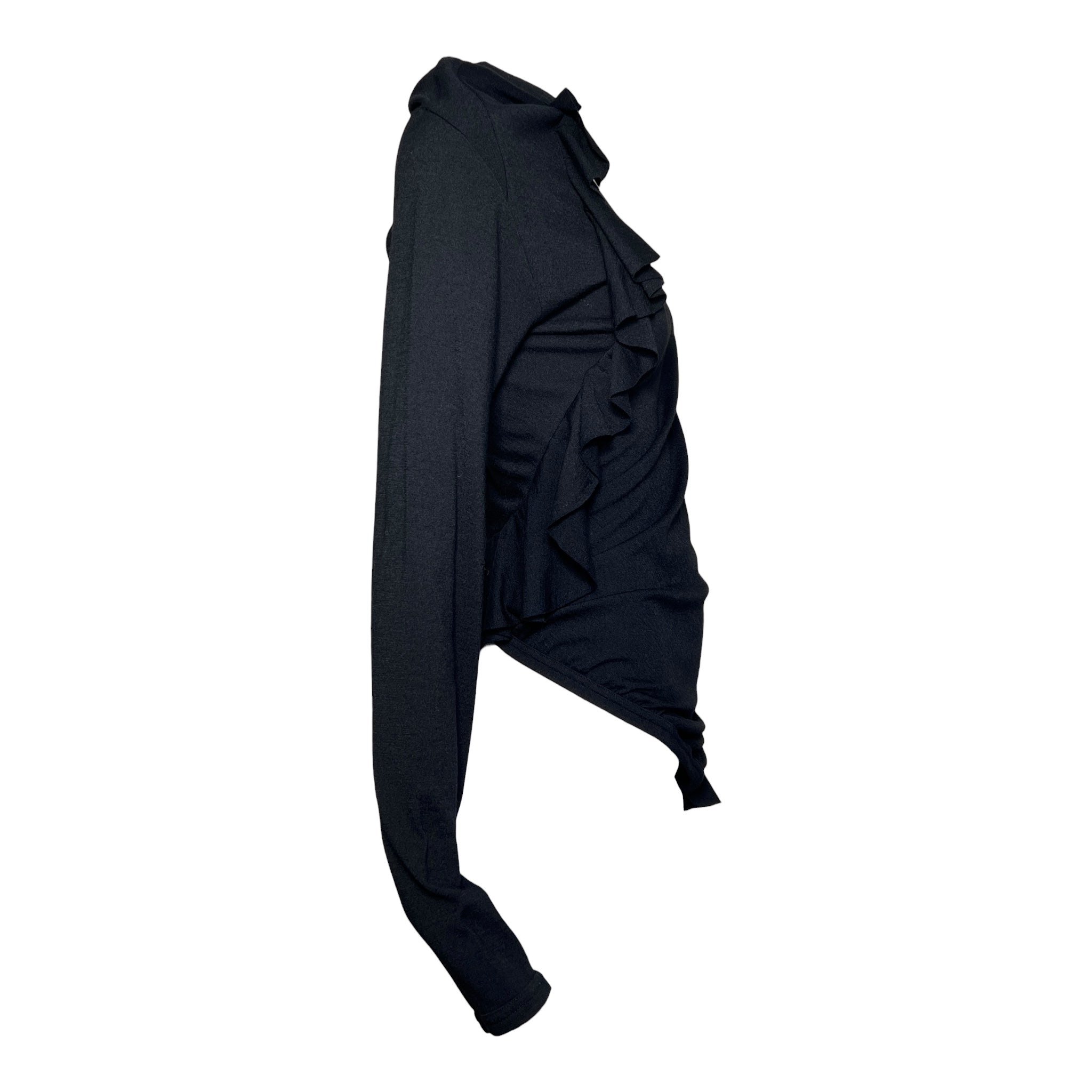 Comme des Garcons F/W 2002 Black Wool Jersey Frill Top, side