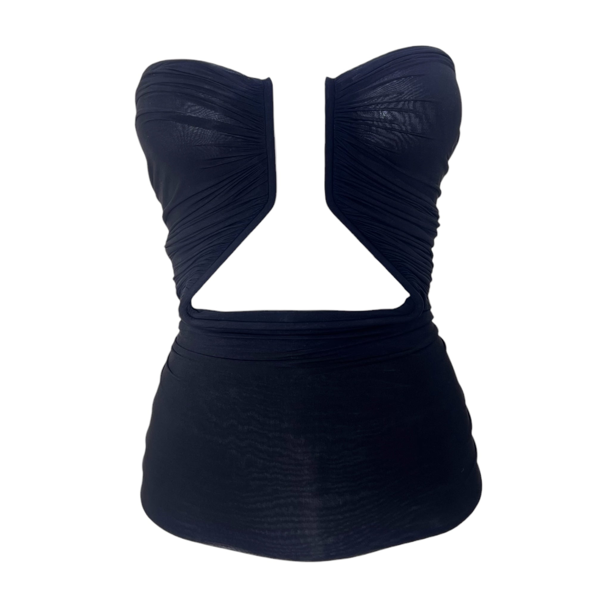 Rick Owens S/S 2022 Black Jersey Prong StraplessTop