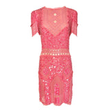 Emilio Pucci Resort 2012 Pink Sequin Beaded Mini Dress, NWT