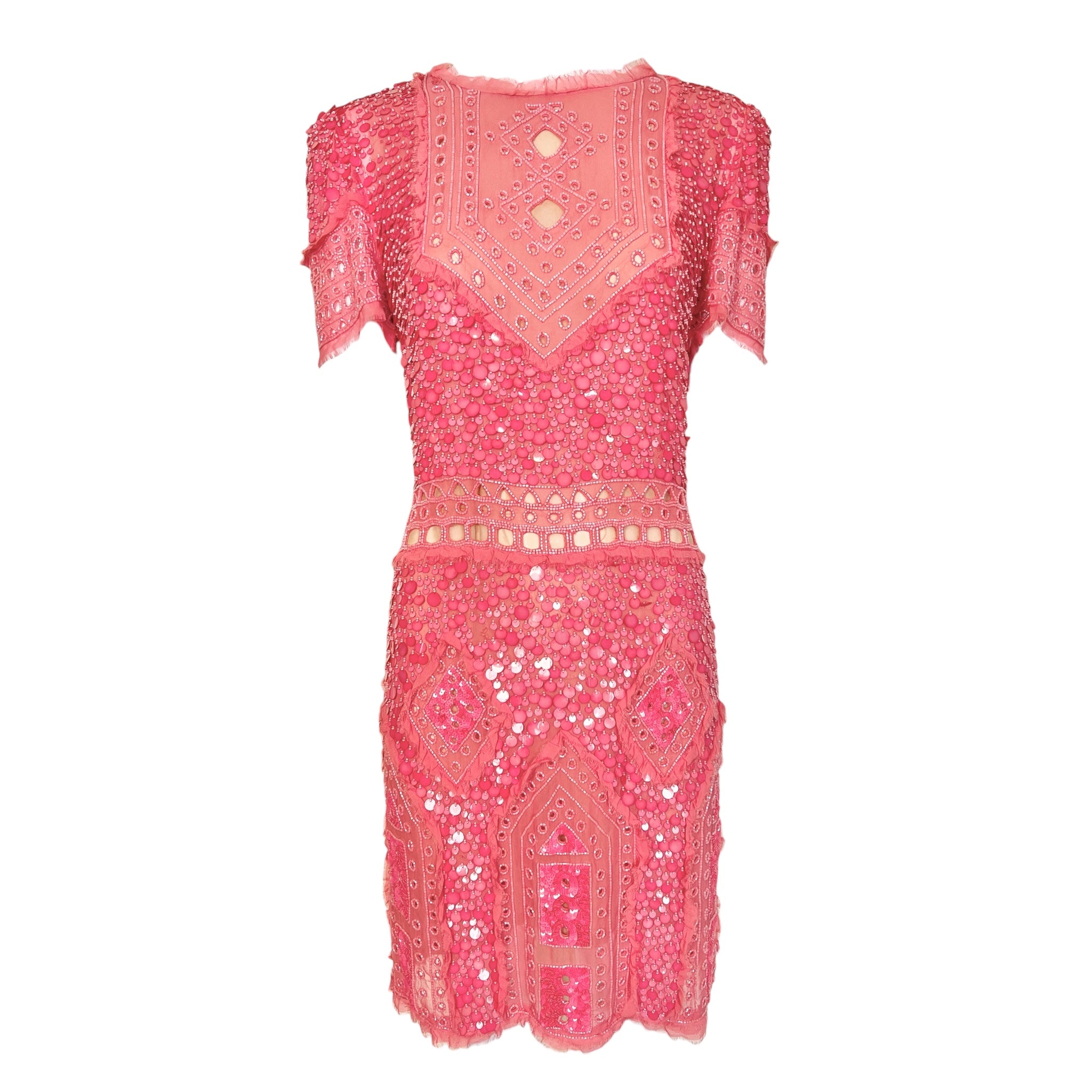Emilio Pucci Resort 2012 Pink Sequin Beaded Mini Dress, NWT