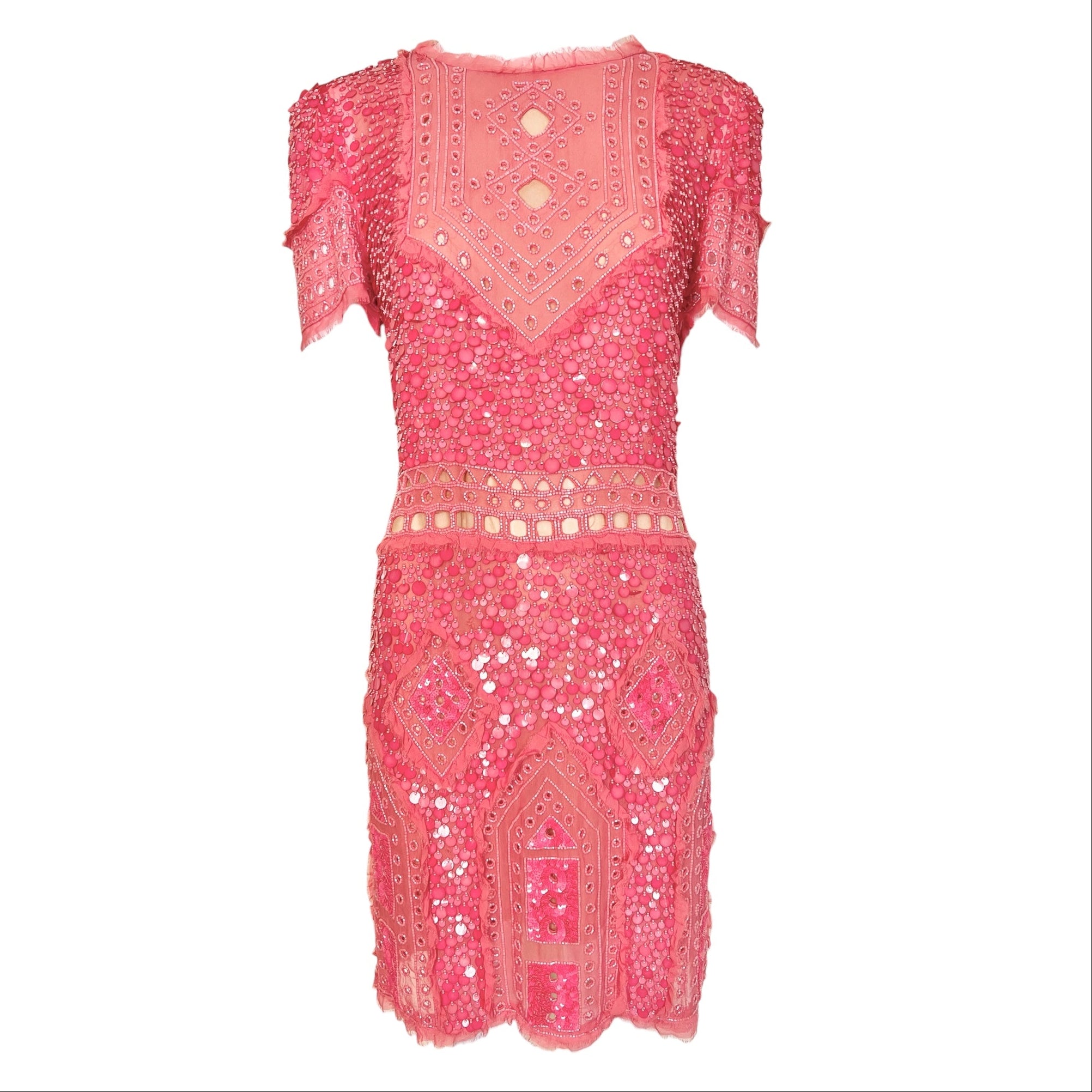 Emilio Pucci Resort 2012 Pink Sequin Beaded Mini Dress, NWT