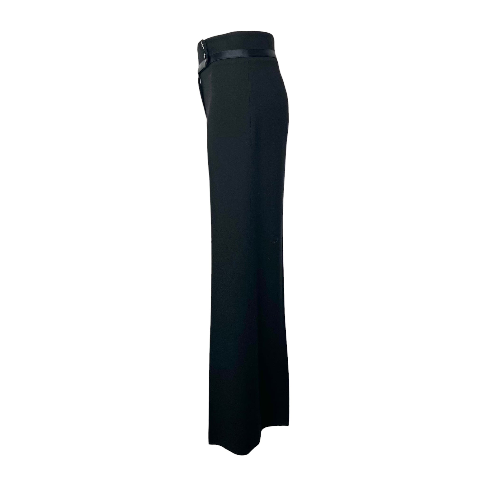 Chanel A/W 2006 Black Crepe Wool Trousers, side