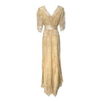 Edwardian Cream Hand Embroidered and Bobbin Lace Dress, back