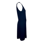 Teal Traina 1960s Classic Little Black Shift Dress w/Crystal Buttons. side