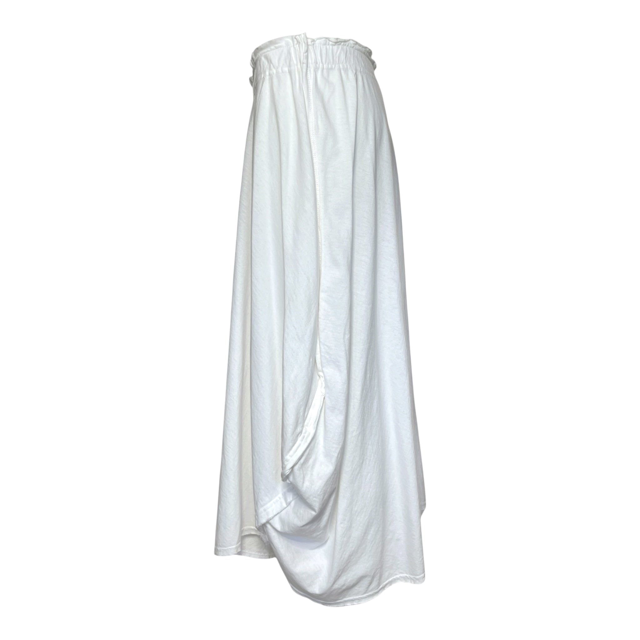 Comme des Garçons S/S 2004 White Cotton Jersey Draped Skirt, side 2