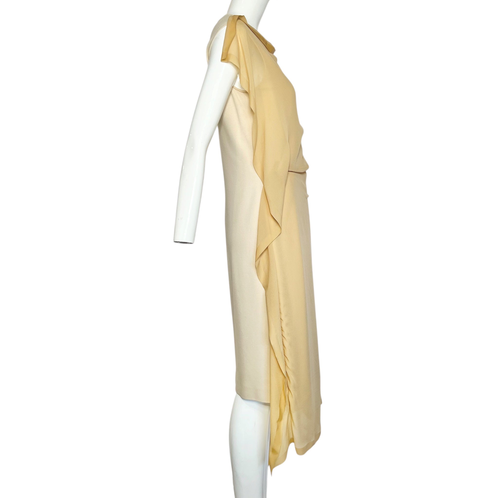 Maison Martin Margiela S/S 2013 Butter Cream Draped Crepe Dress, side