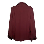 Saint Laurent 1970's Burnt Umber Satin Crepe Button Up Shirt, back