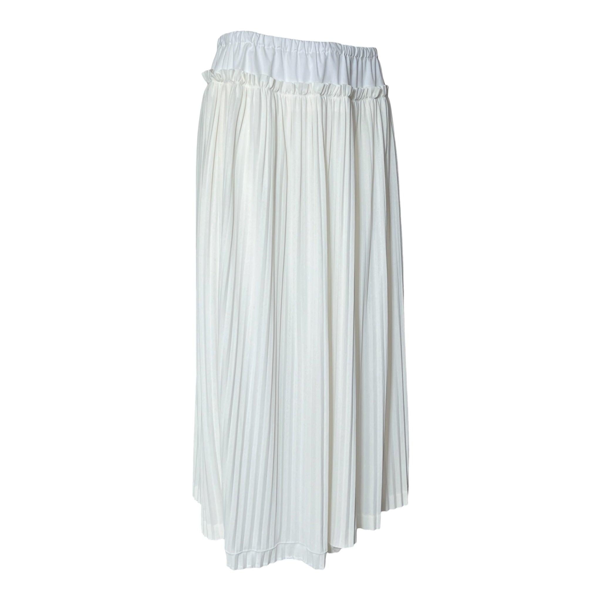 Comme de Garçons 2001 Pleated 2-Tone Knit Jersey Skirt, slight side