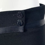 Chanel A/W 2006 Black Crepe Wool Trousers, logo buttons