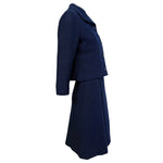 Christian Dior Spring 1963 Navy Blue Boucle Wool Skirt Suit, side