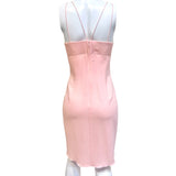 Emanuel Ungaro 90s  Bubblegum Pink Silk Crepe Mini Dress, back