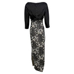 Guy Laroche Haute Couture 1960's Black and White Empire Waist Heavily Beaded Gown, back