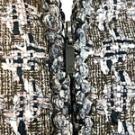 Chanel S/S 2003 Beige Boucle Classic Tweed Cropped Zip-Front Jacket, zipper pull