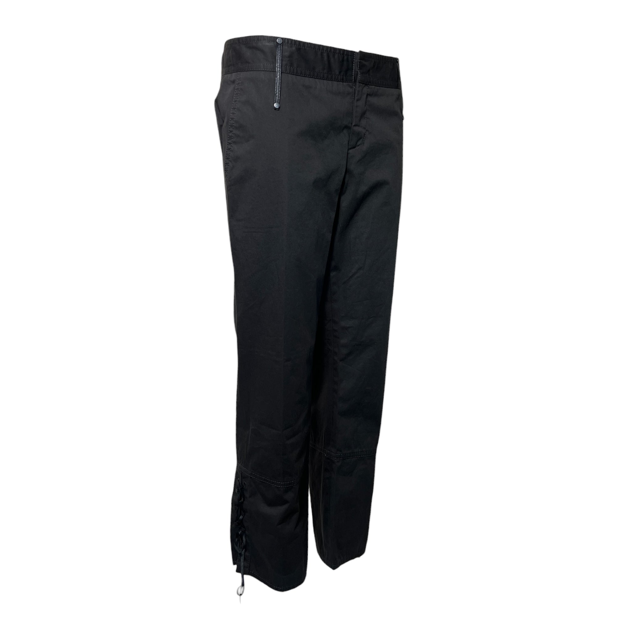 Gucci Y2K Cotton Dark Charcoal Brown Blend Pirate Pants, slight side