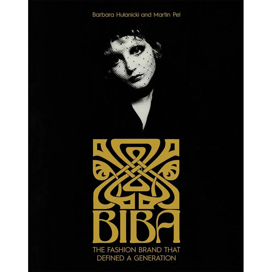 BIBA 1970's Cream Art Nouveau Logo Lace Dress, book