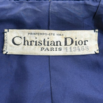 Christian Dior Spring 1963 Navy Blue Boucle Wool Skirt Suit, label