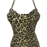 Jean Paul Gaultier S/S 1989 Leopard Print Denim Dress, top