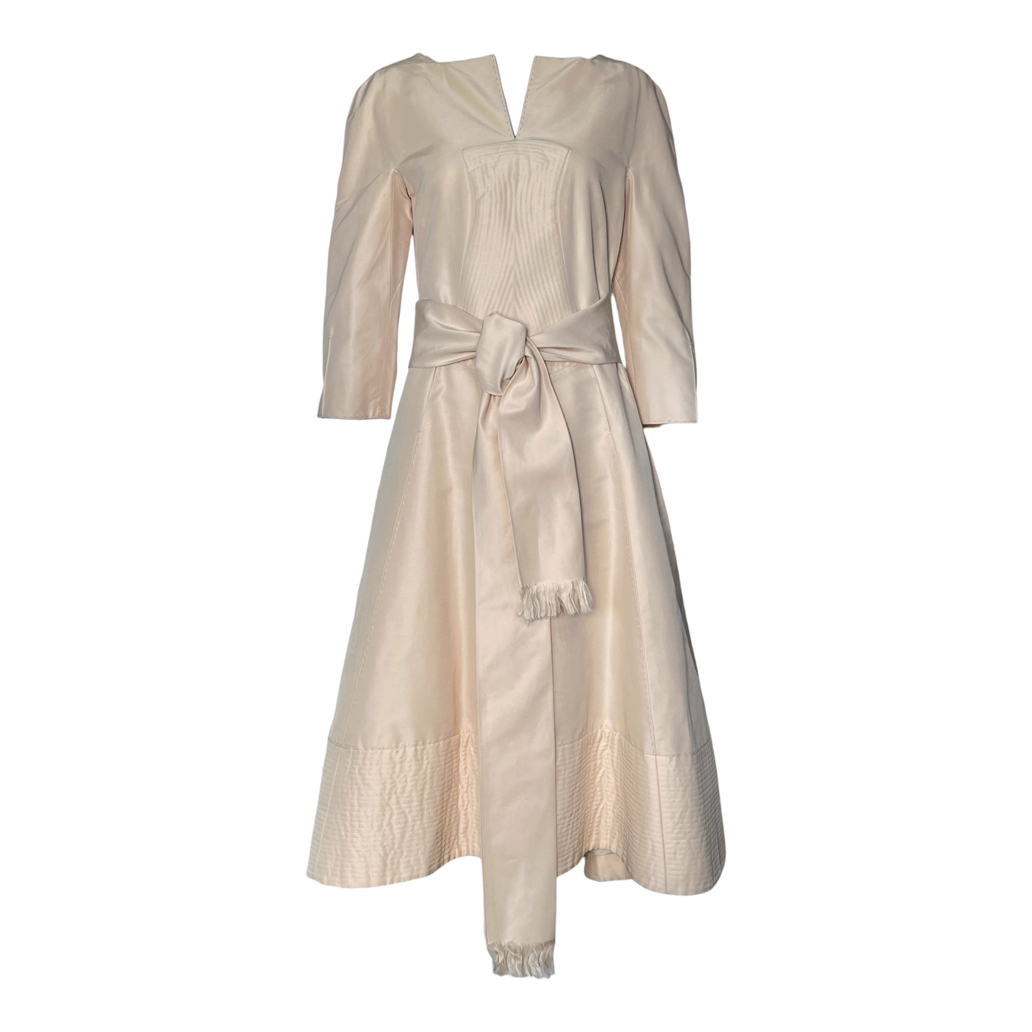 Chado Ralph Rucci S/S 2009 Champagne Silk Trapunto Dress