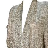 Late 1970's Gold Champagne Lamé Jacquard Caftan Gown and Scarf, neck 