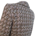 Chanel S/S 2003 Beige Boucle Classic Tweed Cropped Zip-Front Jacket, slight side back side