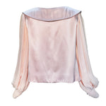 Galanos Early 1980's Pink Silk Three Piece Skirt Suit Evening Ensemble, blouse back