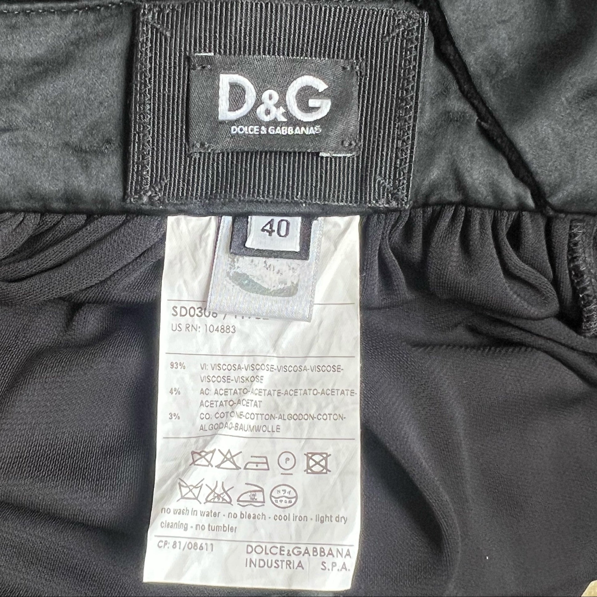 Dolce & Gabbana 2000's Black Jersey Halter Gown with Beaded Belt, label