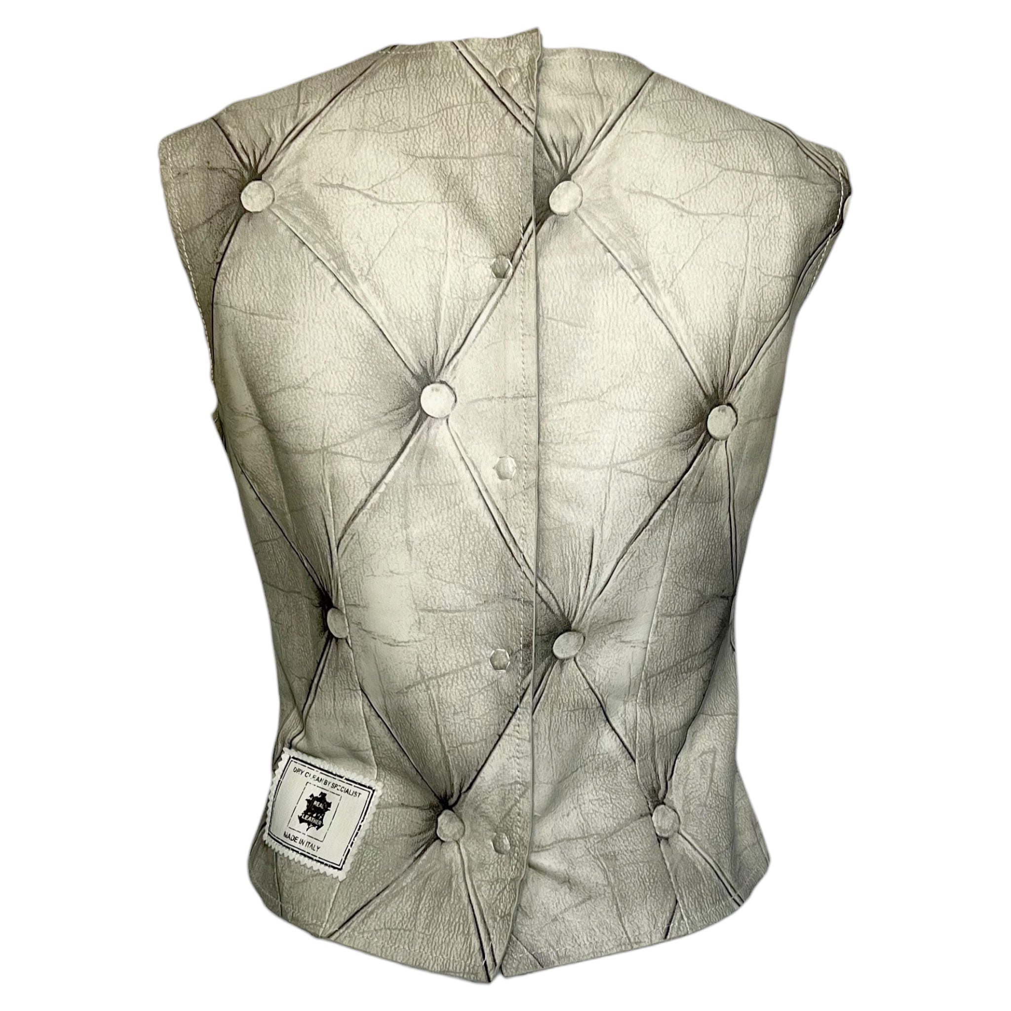Maison Martin Margiela A/W 2004 Chesterfield Sofa Trompe L'Oiel Leather Tank, back
