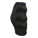 Moschino 1990's Charcoal Zipper Mini Skirt, side