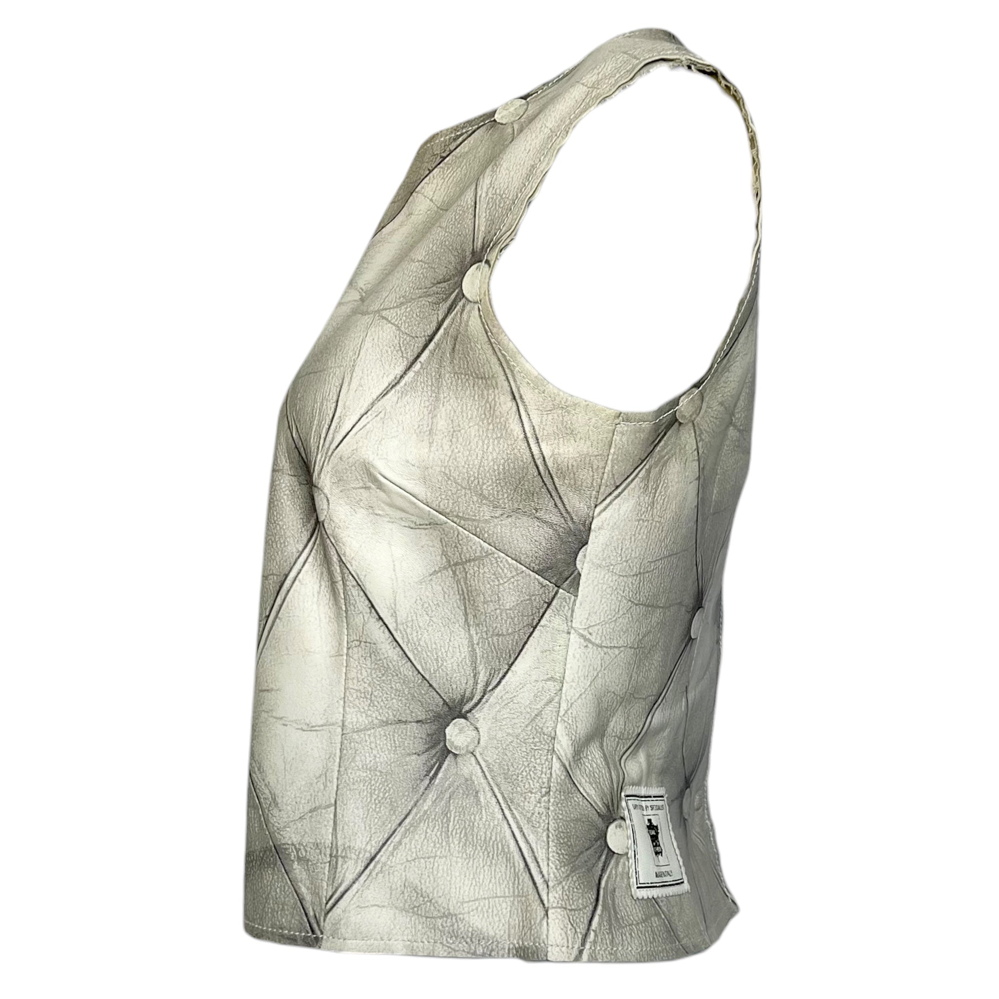 Maison Martin Margiela A/W 2004 Chesterfield Sofa Trompe L'Oiel Leather Tank, side 2