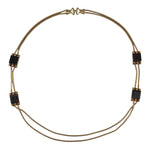 Pierre Cardin Early 1980's Deco Amber Resin and Gold Tone Chain Belt