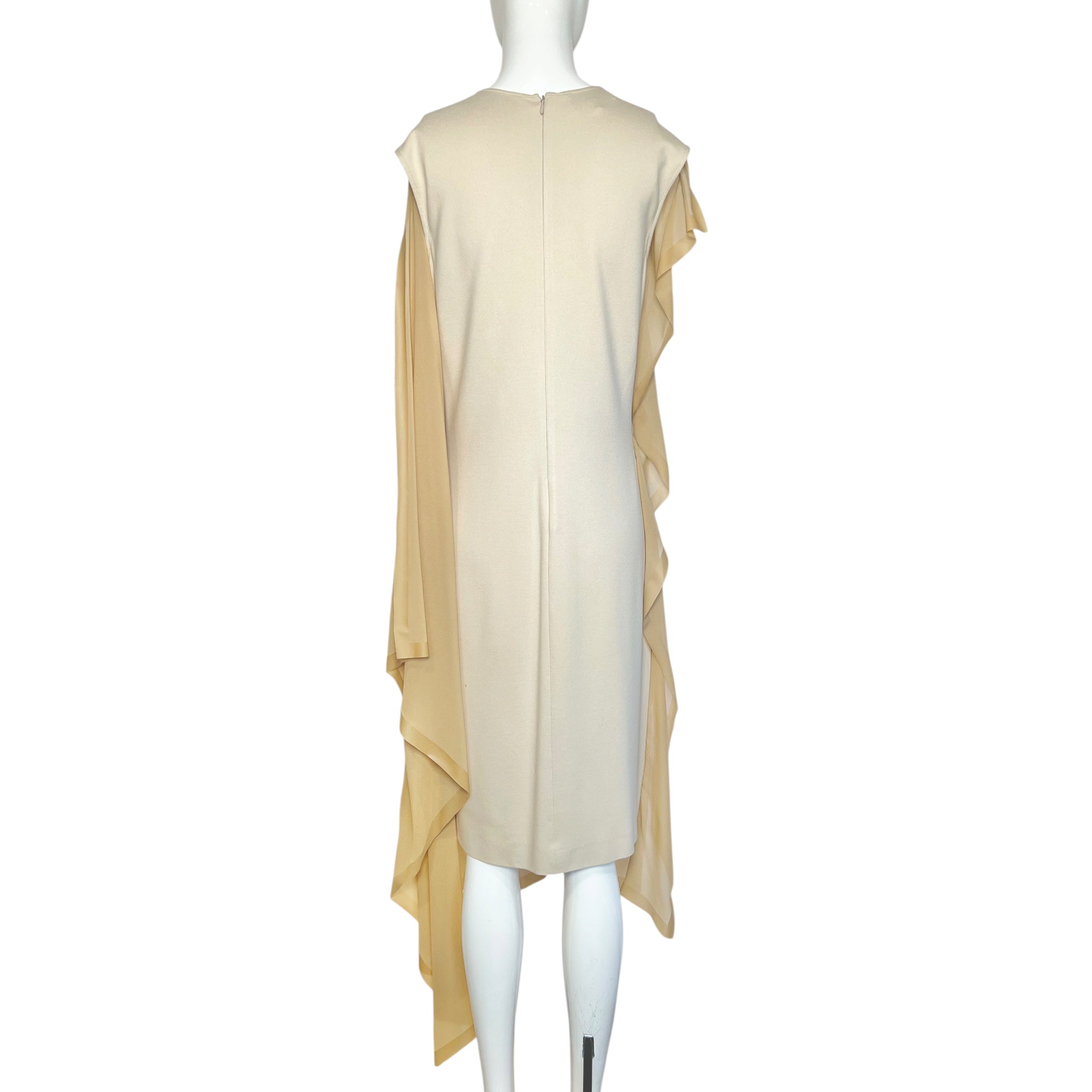 Maison Martin Margiela S/S 2013 Butter Cream Draped Crepe Dress back