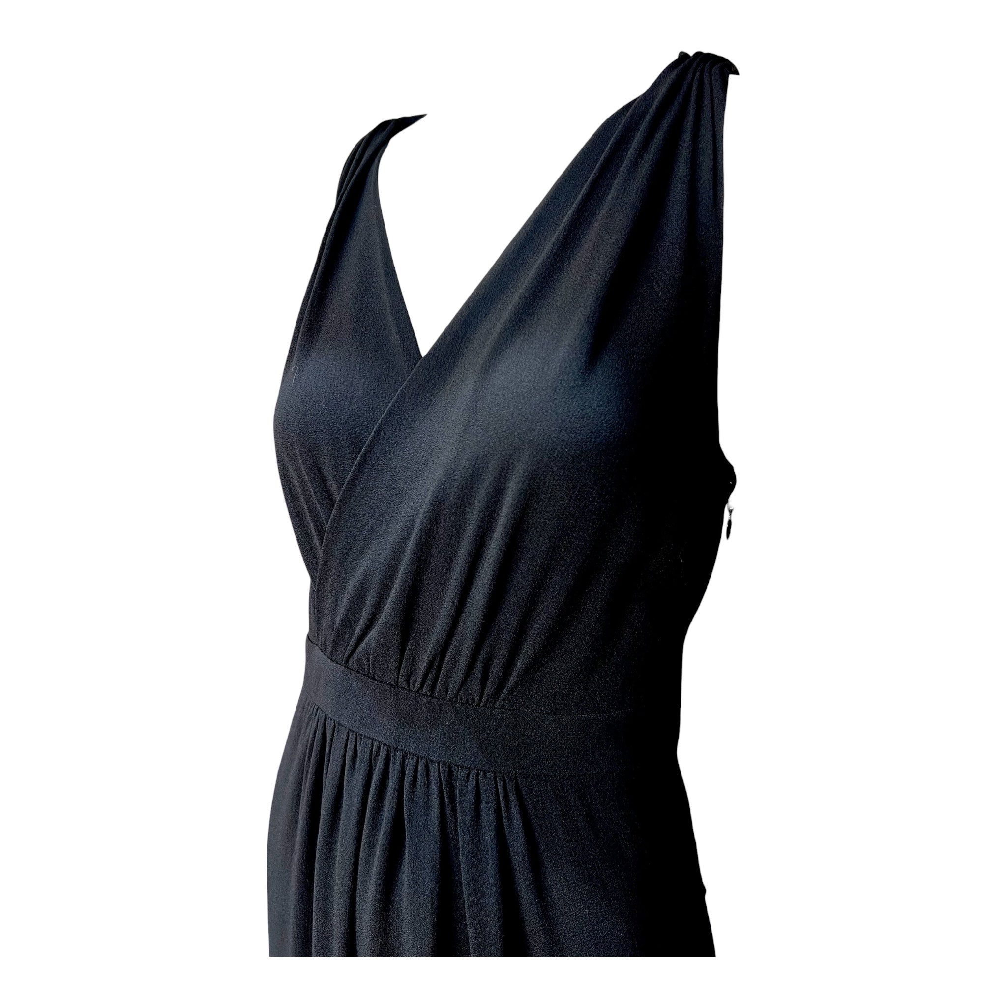 DSquared2  2020s Black Crepe Waterfall Back Evening Gown, top side