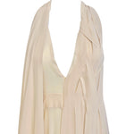 Vionnet 2010's Champagne Silk Crepe Bias Halter Gown with Partial Cape, bodice