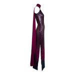 Ruben Panis 1970's Ombre Sequin Column Dress With Scarf, side