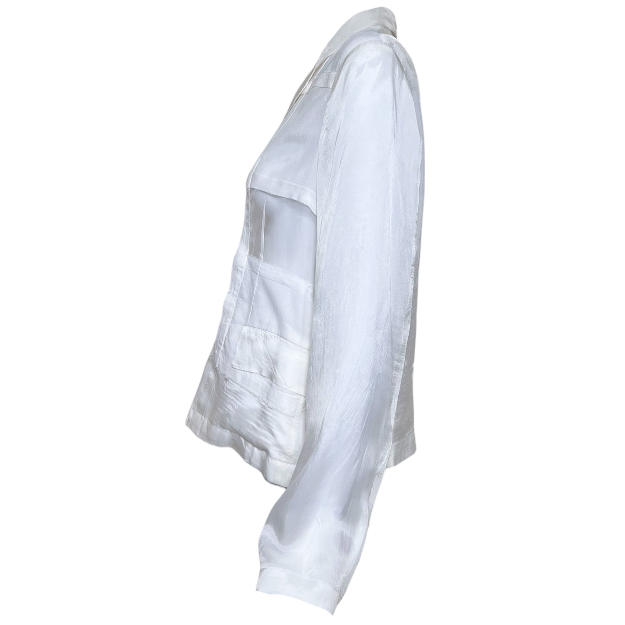 Comme Des Garçons Y2K Crème Silk Jacket, side