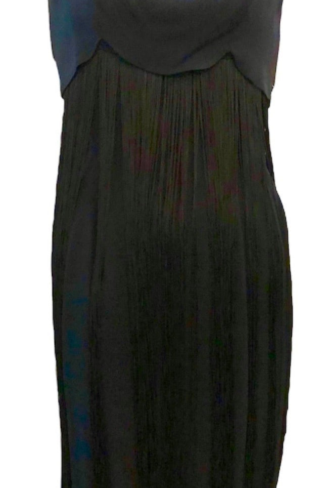 Syano 60s Black Cocktail Dress with Long Fringe Skirt  FRONT 1 of 4