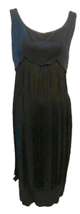Syano 60s Black Cocktail Dress with Long Fringe Skirt  FRONT 1 of 4