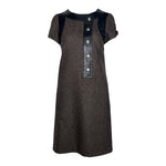 Gucci F/W 2007 Brown Tweed, Leather and Corduroy Shift Dress