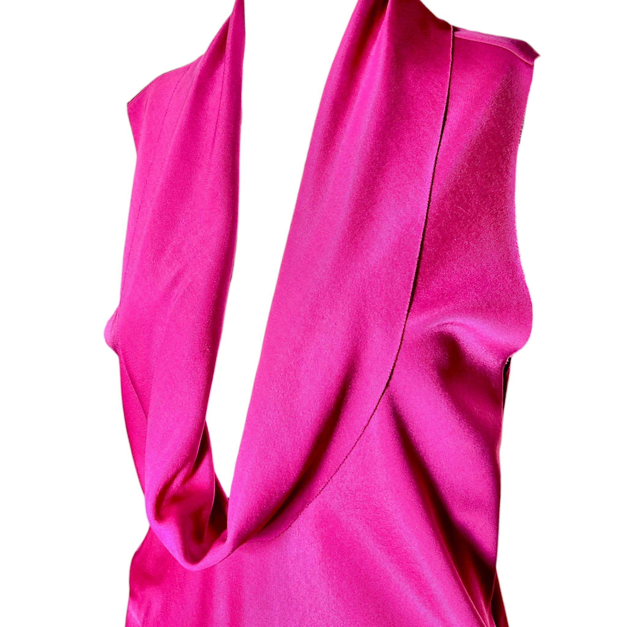 Balenciaga 2008 Hot Pink Neoprene Dress, cowl