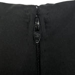 Galanos 1970's Black Satin Silk Ruffle Triple Tier Long Sleeve Column Gown, zipper