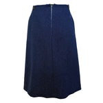 Christian Dior Spring 1963 Navy Blue Boucle Wool Skirt Suit, skirt back